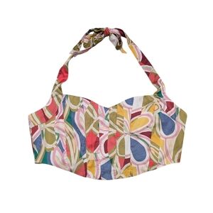 For Love And Lemons Thora Colorful Abstract Crop Top XL